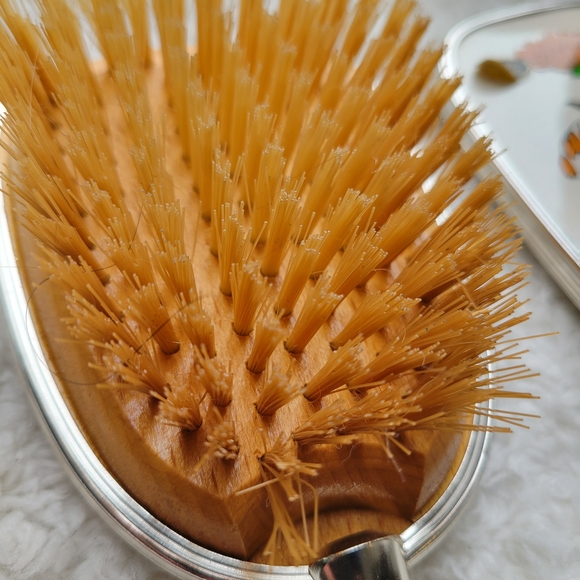 MCM Floral Hand Mirror and Brush Set Made in England - Picture 9 of 11